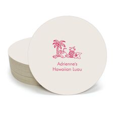 Tropical Hawaiian Luau Round Coasters