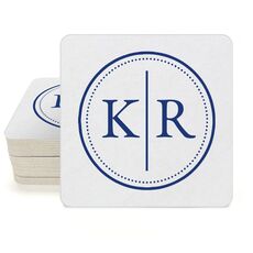 Dotted Circle Duogram Square Coasters