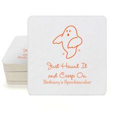The Friendly Ghost Square Coasters