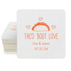 Taco Bout Love Square Coasters