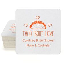 Taco Bout Love Square Coasters