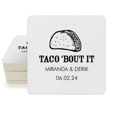 Taco Bout It Square Coasters