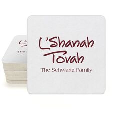 Studio L'Shanah Tovah Square Coasters