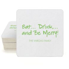 Studio Eat, Drink Be Merry Square Coasters