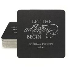 Let the Adventure Begin Square Coasters