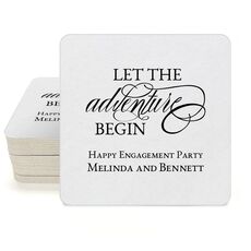 Let the Adventure Begin Square Coasters