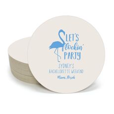 Let's Flockin' Party Round Coasters
