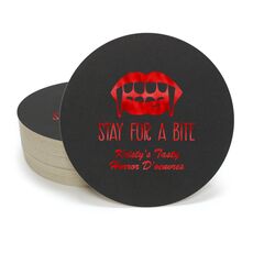 Stay For A Bite Round Coasters