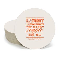 Let's Raise a Toast Round Coasters