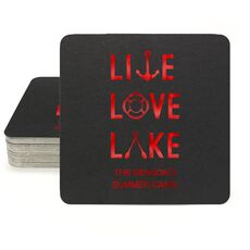 Live, Love, Lake Square Coasters