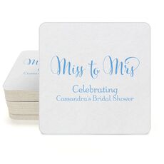 Miss To Mrs Square Coasters