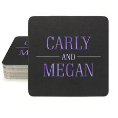Modern Couple Detail Square Coasters