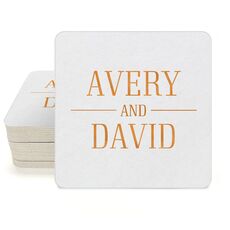 Modern Couple Detail Square Coasters