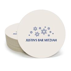 Modern Jewish Star Galaxy Round Coasters