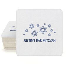 Modern Jewish Star Galaxy Square Coasters