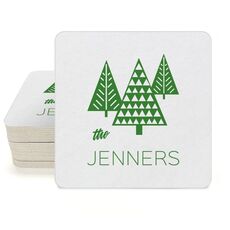 Modern Trees Square Coasters