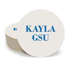 Name and College Initials Round Coasters