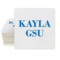 Name and College Initials Square Coasters