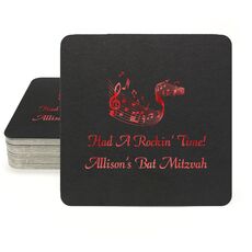 Musical Staff Square Coasters