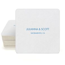 Small Text Square Coasters