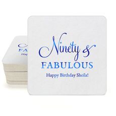 Ninety & Fabulous Square Coasters
