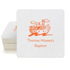 Noah's Ark with Animals Square Coasters