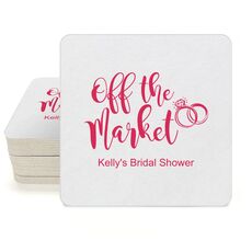Off The Market Rings Square Coasters