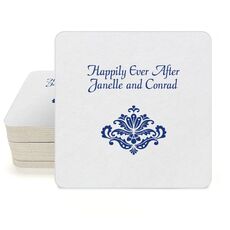 Simply Ornate Scroll Square Coasters