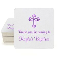 Ornate Cross Square Coasters