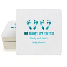 Seeing Double Twinkle Toes Square Coasters