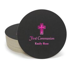 Outlined Cross Round Coasters