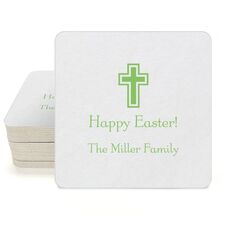 Outlined Cross Square Coasters