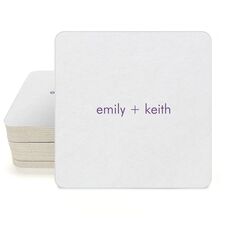 Right Side Name Square Coasters