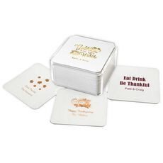 Design Your Own Thanksgiving Square Coasters