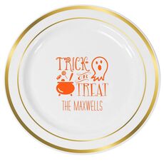 Design Your Own Halloween Premium Banded Plastic Plates