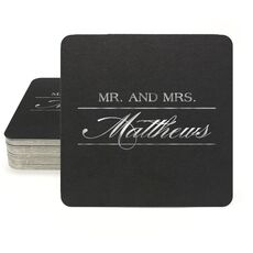 Mr. and Mrs. Square Coasters