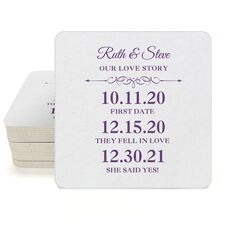 Our Love Story Square Coasters