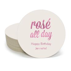 Rosé All Day Round Coasters