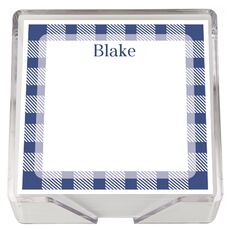 Gingham Square Memo with Acrylic Holder
