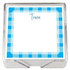 Gingham Square Memo with Acrylic Holder