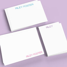 Modern Large Name Flat Note Card Collection