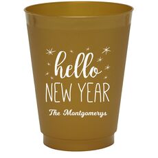 Hello New Year Colored Shatterproof Cups