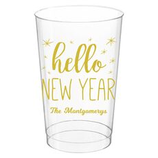 Hello New Year Clear Plastic Cups