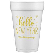 Hello New Year Styrofoam Cups