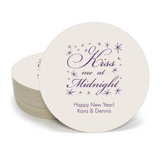 Kiss Me At Midnight Round Coasters