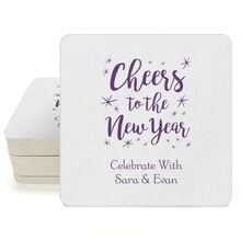 Cheers to the New Year Square Coasters