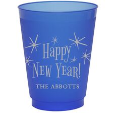 Radiant Happy New Year Colored Shatterproof Cups