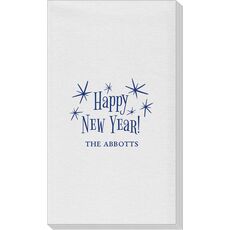 Radiant Happy New Year Linen Like Guest Towels
