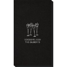 2024 New Years Glasses Linen Like Guest Towels