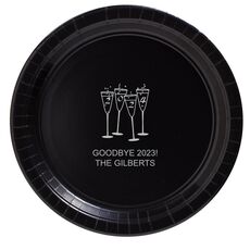 2024 New Years Glasses Paper Plates